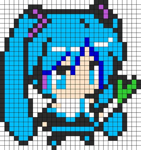 Hatsune Miku Sprite Fuse Bead Perler Bead Pattern Bead Sprites