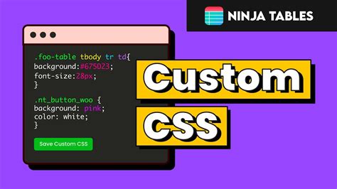 Ninja Tables 7 Ways To Enhance Your Tables With Custom CSS YouTube