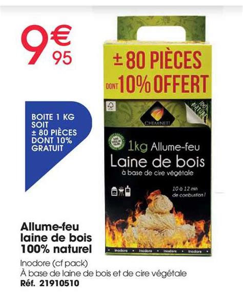 Promo Allume Feu Laine De Bois Naturel Chez Brico Pro Icatalogue Fr