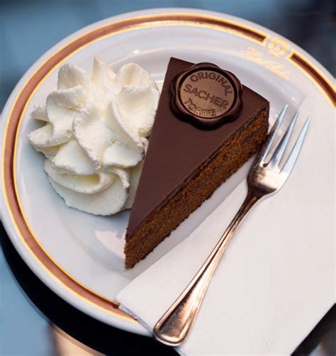 Original Sacher Torte Chocolate Cake In Austria Hotel Sacher