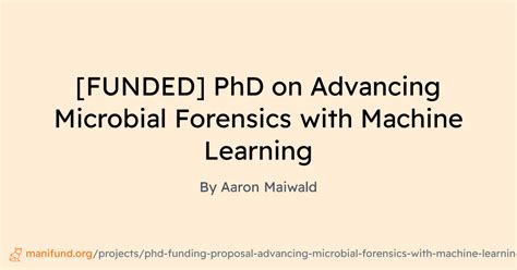 Funded Phd On Advancing Microbial Forensics With Machine Learning