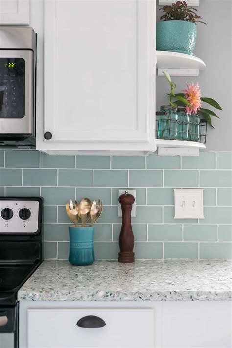 How to Hang a Tile Bar Glass Subway Tile Kitchen Backsplash