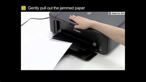 Pixma Mg3520 Removing A Jammed Paper Paper Output Slot Youtube