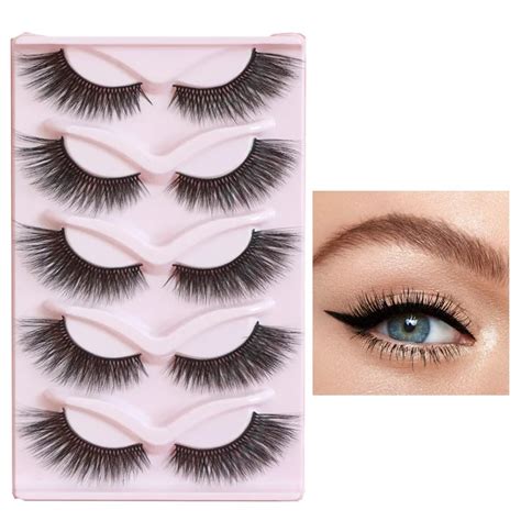 3d Cat Eyelashes 5 Pairs Faux Mink Fox Eyelash Winged Fluffy Fake Lashes Maquiagem Natural Long