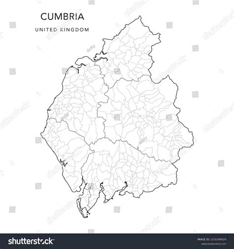 Administrative Map Cumbria County Districts Civil Stock Vector (Royalty ...