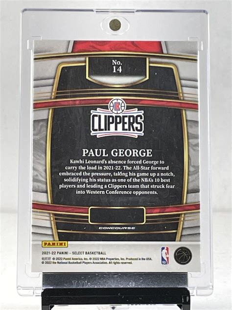 2021 22 Panini Select Paul George 14 Los Angeles Clippers Concourse