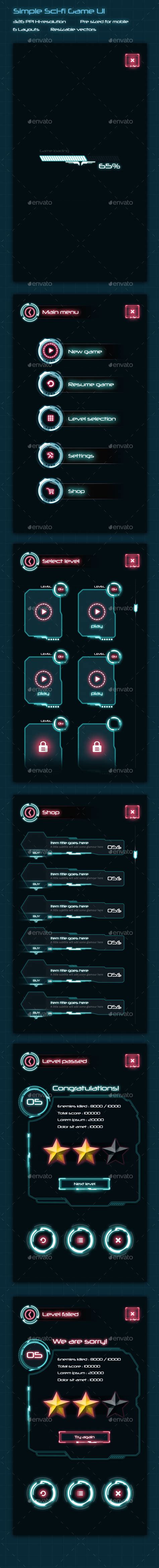 Simple Sci Fi Game Ui By Anchorpointheshan Graphicriver