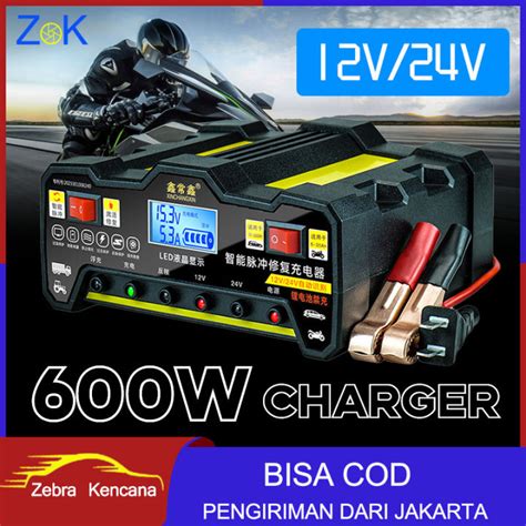 Charger Aki V V W W A Smart Battery Charger Mobil Motor