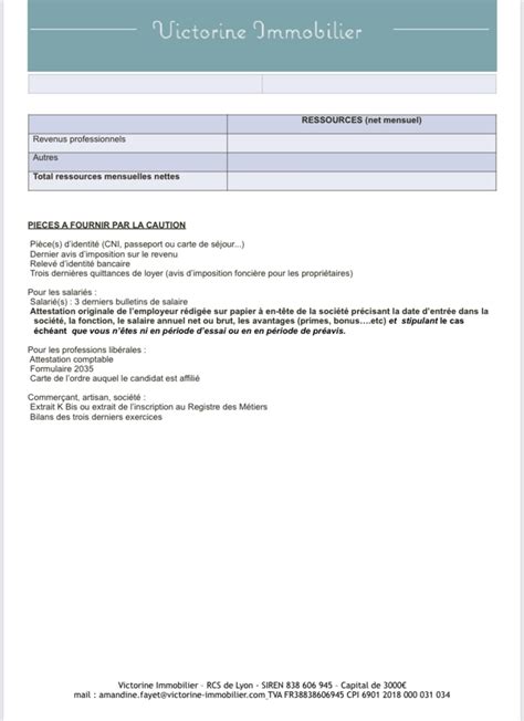 Liste Des Documents Fournir Pour Une Location Locataire Victorine