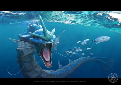 Artstation Gyarados Pokemon Realistic Pokemon Pokemon Gyarados