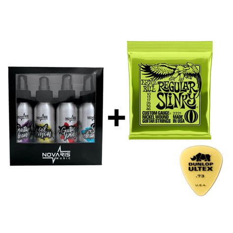 Kit de Limpieza Novaris Cuerdas Ernie Ball Nickel Wound Uñeta