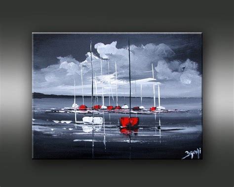 Les Bateaux N Peinture Tableau Peinture Abstrait Peinture Marine