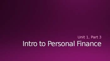 personal finance intro  personal finance powerpoint  guided notes