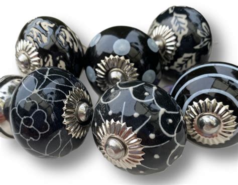 Ceramic Door Knobs 6 Pack Drawer Handles Set Multi Pack Cupboard Vintage Retro Ebay