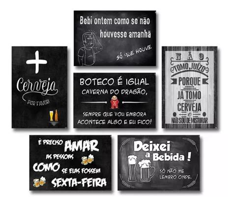 Kit Placas Decorativas Frases Engra Adas De Boteco Bar