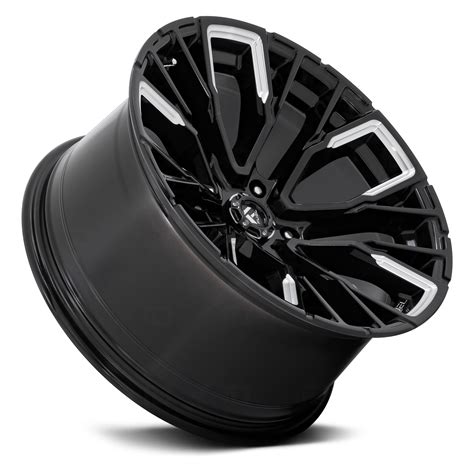 FUEL D849 REBAR 5 1PC Wheels Gloss Black With Milled Accents Rims