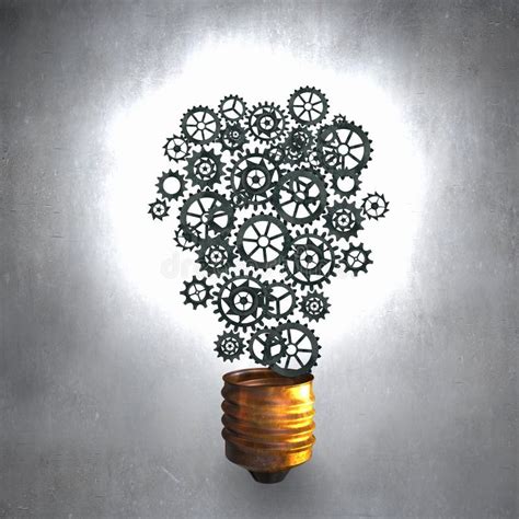 Electric Bulb With Gear Wheels Stock Image Image Of Brainstorming