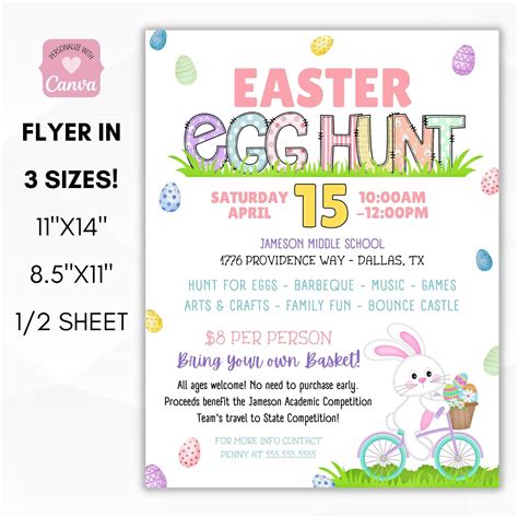 Easter Egg Hunt Flyer Invitation Simple Desert Designs