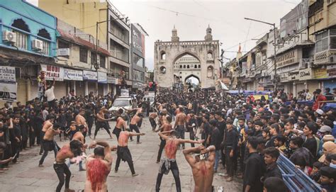 Muslim Devotees Flagellate Themselves During The Bibi Ka Alam