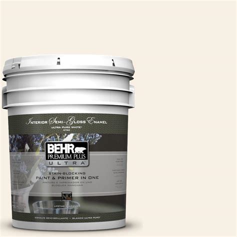 BEHR Premium Plus Ultra 5 Gal GR W14 Coconut Twist Semi Gloss Enamel