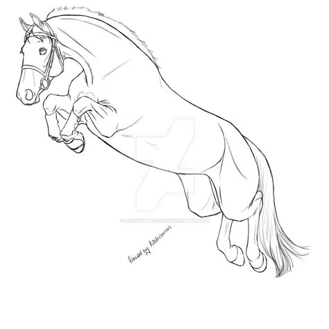 Horse Jumping Lineart By Razzmatazz13 On Deviantart