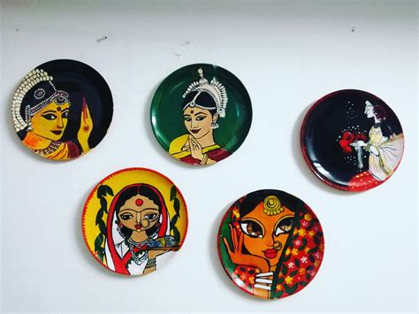 Indian Women Handpainted Wall Decor Pieces, Indian Wall Decor ...