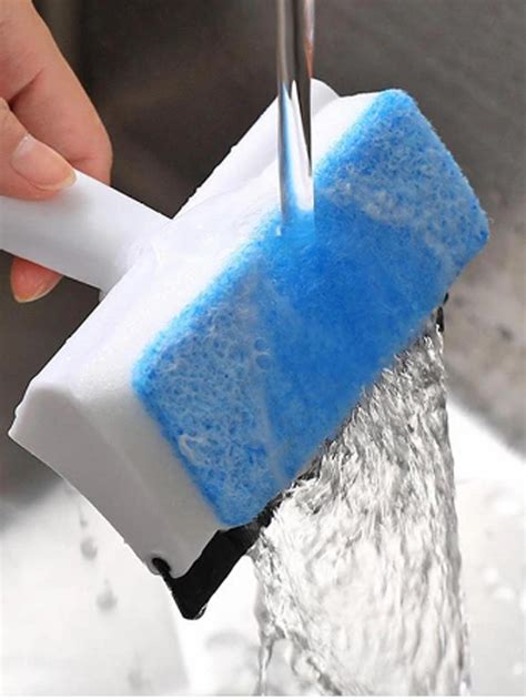 Glass Wiper Window Scrapper 2 In 1 Sponge Cleaning Brush And Squeegee For Wall Sliding Door Mirror