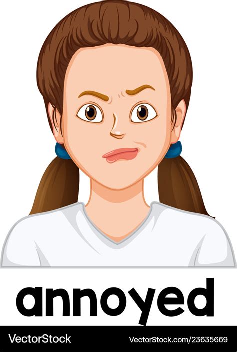 Girl with annoyed face Royalty Free Vector Image