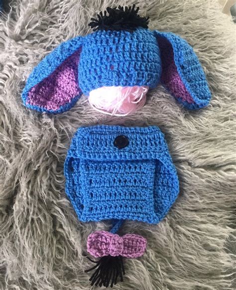 Eeyore baby photo prop newborn photo prop baby costume eeyore baby hat crochet eeyore eeyore ...