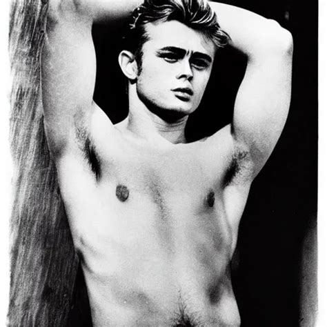 James Dean Shirtless Photographed By Andy Warhol Stable Diffusion