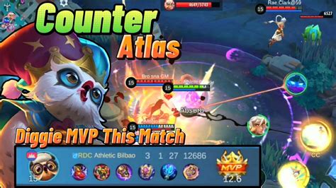 Diggie Best Hero For Counter Atlas Diggie Mvp Mlbb The G Youtube