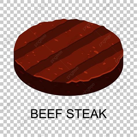 Gambar Vektor Isometrik Ikon Steak Daging Sapi Daging Panggang Segar