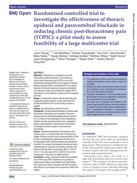 PDF Randomised Controlled Trial To Investigate The Effectiveness Of