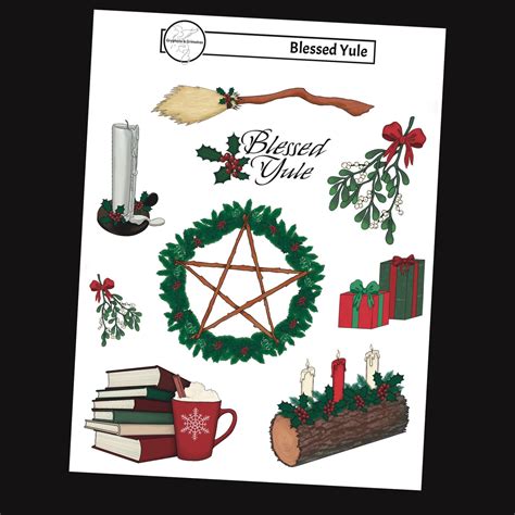 Blessed Yule Deco Stickers - Etsy