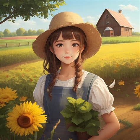 Premium Photo A Cute Girl In The Farm Ai