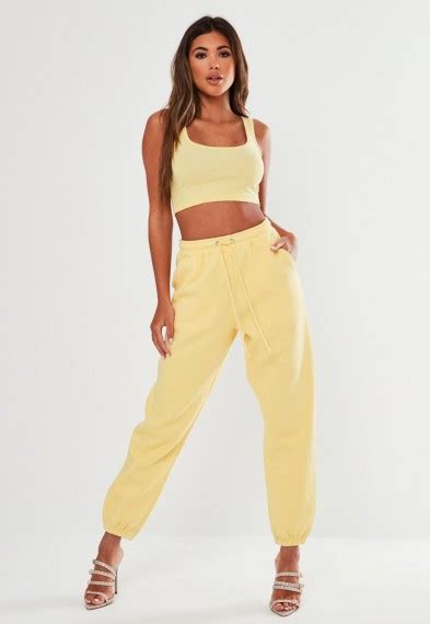 Missguided Yellow Oversized 90s Joggers