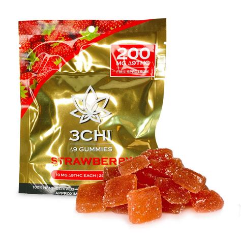 3Chi Delta 9 THC Gummies Strawberry CannaBuddy