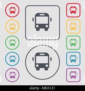 Vector Transportation Square Frame With Bus Car Boat Truck Card