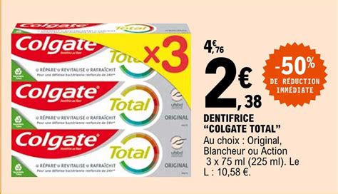 Promo Dentifrice Colgate Total Chez E Leclerc ICatalogue Fr