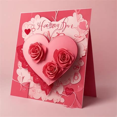 Premium Ai Image Valentines Day Love You Message Card Design