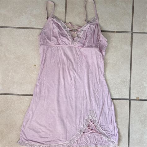 Blush Pink Lingerie Slip Mini Dress Size Medium Has Depop