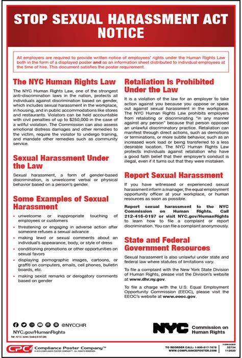 New York City Stop Sexual Harassment Act Poster