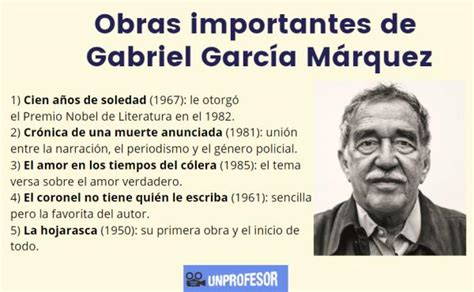 Gabriel GARCÍA MÁRQUEZ OBRAS más importantes RESUMEN