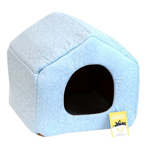 Лежак Домик мягкий Конура, 33*33*35 см, голубой - купить с доставкой по ...