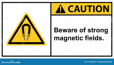 Caution Strong Magnetic Field Symbol Sign Vector Illustration