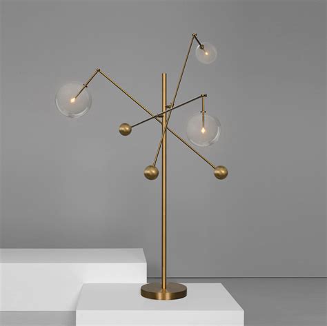 Schwung Home Milan 3 Brass And Glass Floor Lamp Luminesy