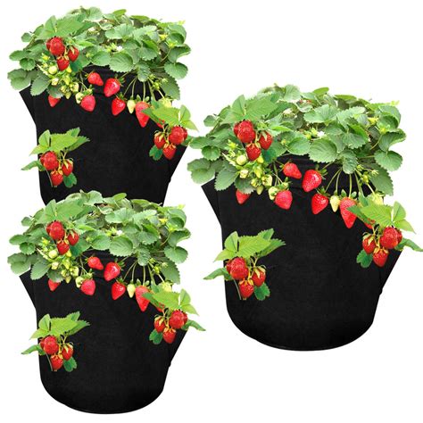 3Pcs Sac à Plantes Sac de Plantation avec Poignées Kit de Jardinière