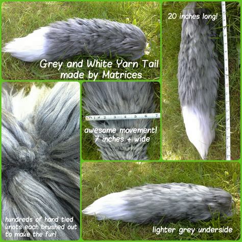 Grey and White yarn tail — Weasyl