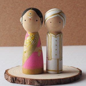 Handmade Peg Doll Couple Cake Topper Gujarati Couple Gujju Etsy Peg