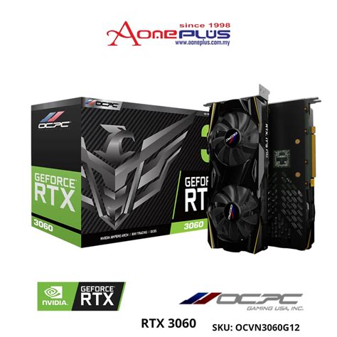 AONE PLUS SS2 OCPC RTX 3060 LHR 12GB GDDR6 192 BIT MIR GRAPHICS CARD